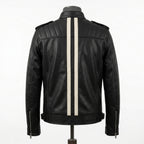 Mens Premium Vegan Leather-Alternative Cruelty-Free Biker | Black Ethical |  Luxury Motorcycle Jacket (No Animals)