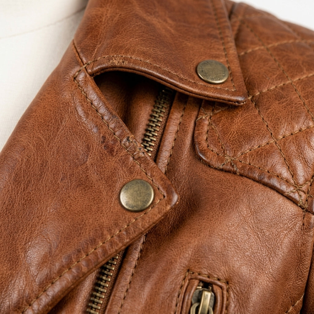Womens Premium Lambskin Rich Cognac Heritage Biker Jacket | Warm Brown Vintage |  Authentic Motorcycle Fashion