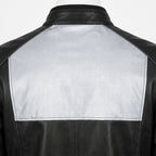 Mens Premium Lambskin Reflective Safety Enhanced Visibility Bomber | Black  Hi-Vis | Night Rider Safety Jacket