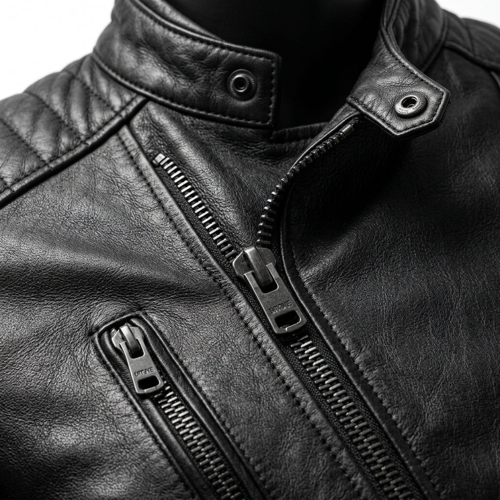 Mens Premium Lambskin Urban Black Rebel Biker Jacket | Jet Black Bold | Modern  Urban Motorcycle Gear