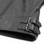 Womens Premium Lambskin Charcoal Grey Sophisticated Biker Jacket | Deep Grey |  Sophisticated Minimalist Motorcycle Fashion