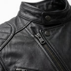 Mens Premium Lambskin Charcoal Night Rider Black Biker Jacket | Dark Black  Optimized | Night Riding Motorcycle Gear