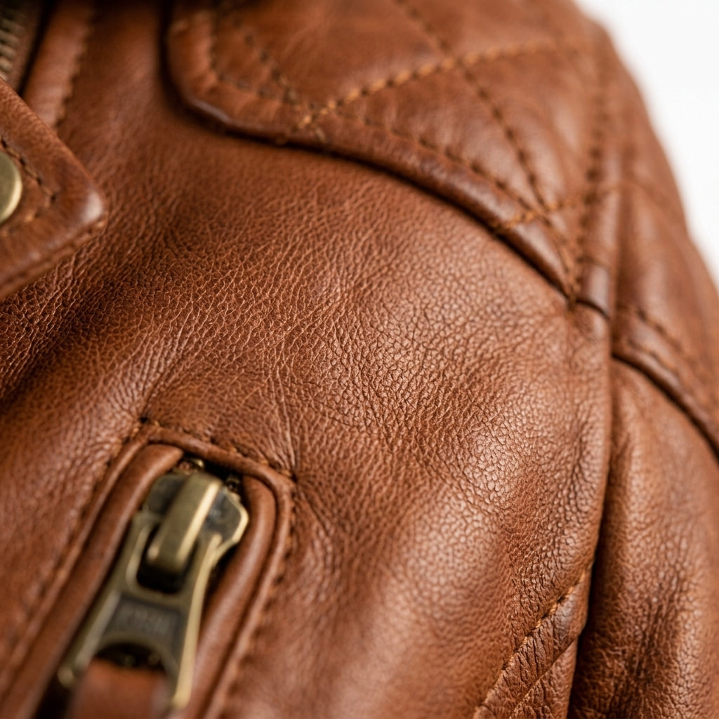 Womens Premium Lambskin Rich Cognac Heritage Biker Jacket | Warm Brown Vintage |  Authentic Motorcycle Fashion