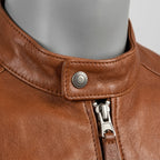 Mens Premium Lambskin Wrap-Around Construction Seamless Biker | Cognac  Comfort | Seamless Motorcycle Jacket