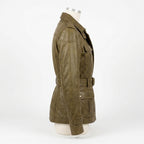 Womens Premium Lambskin Olive Khaki Explorer Vintage Jacket | Adventure Aesthetic |  Safari Vintage Fashion
