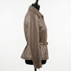 Womens Premium Lambskin Taupe Romantic 1950s Elegance Jacket | Hollywood Glamour |  1950s Vintage Fashion