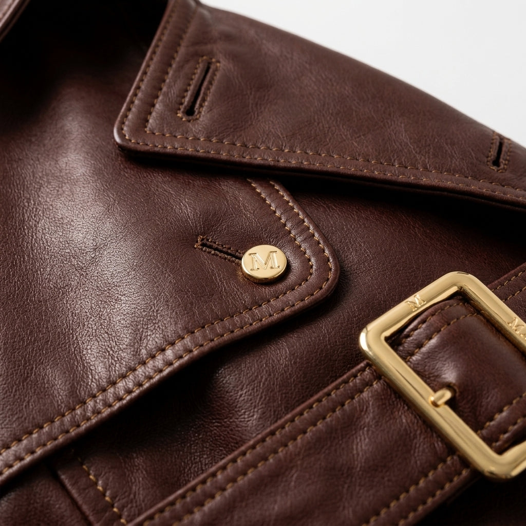 Womens Premium Lambskin Mahogany Deep Warm Burgundy Brown Trench Coat | Rich  Brown | Luxury Fashion Investment