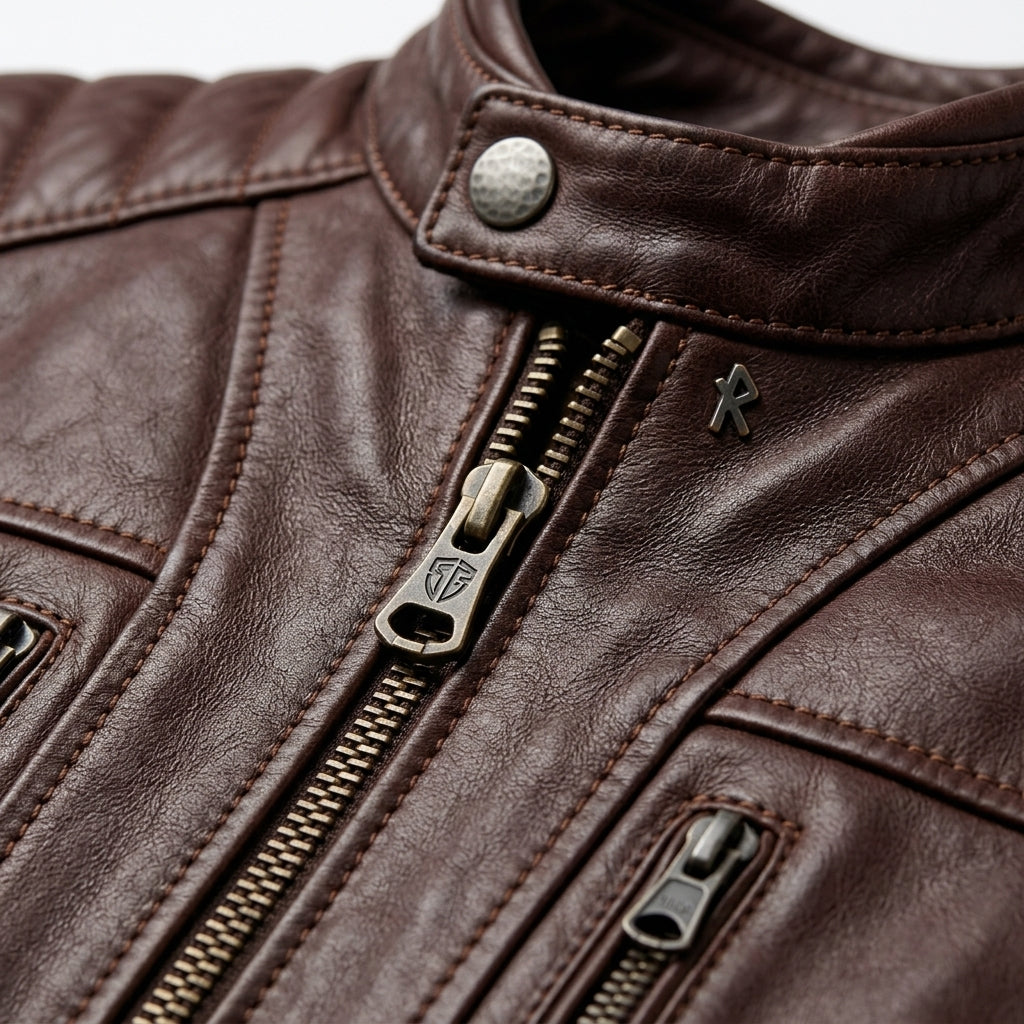 Mens Premium Lambskin Mahogany Warrior Brown Biker Jacket | Brown Powerful |  Warrior Spirit Motorcycle Gear
