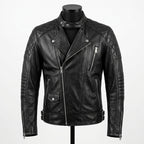 Mens Premium Lambskin Rebel Black Aggressive Biker Jacket | Black Bold Edge |  Rebellious Motorcycle Gear