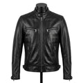 Mens Premium Lambskin Classic Black Motorcycle Biker Jacket | Jet Black  Timeless | Traditional Motorcycle Heritage