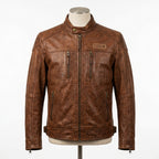 Mens Premium Lambskin Outback Legend Brown Biker Jacket | Warm Brown Heritage |  Authentic Australian Motorcycle Gear