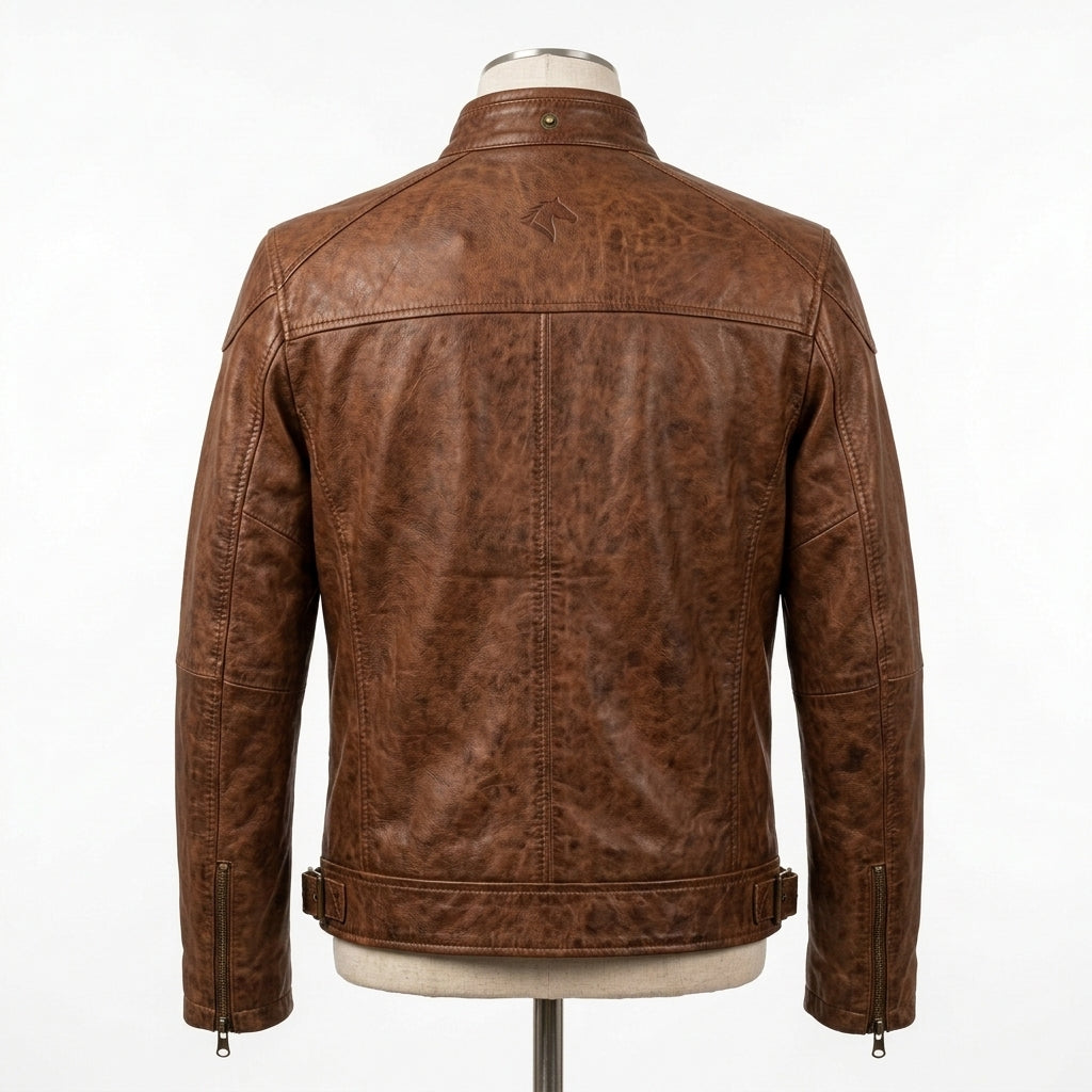 Mens Premium Lambskin Outback Legend Brown Biker Jacket | Warm Brown Heritage |  Authentic Australian Motorcycle Gear