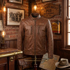 Mens Premium Lambskin Outback Legend Brown Biker Jacket | Warm Brown Heritage |  Authentic Australian Motorcycle Gear