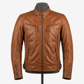 Mens Premium Lambskin Ergonomic Comfort Precision Biker | Cognac Brown  Movement | Performance Motorcycle Jacket
