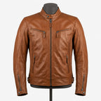 Mens Premium Lambskin Ergonomic Comfort Precision Biker | Cognac Brown  Movement | Performance Motorcycle Jacket