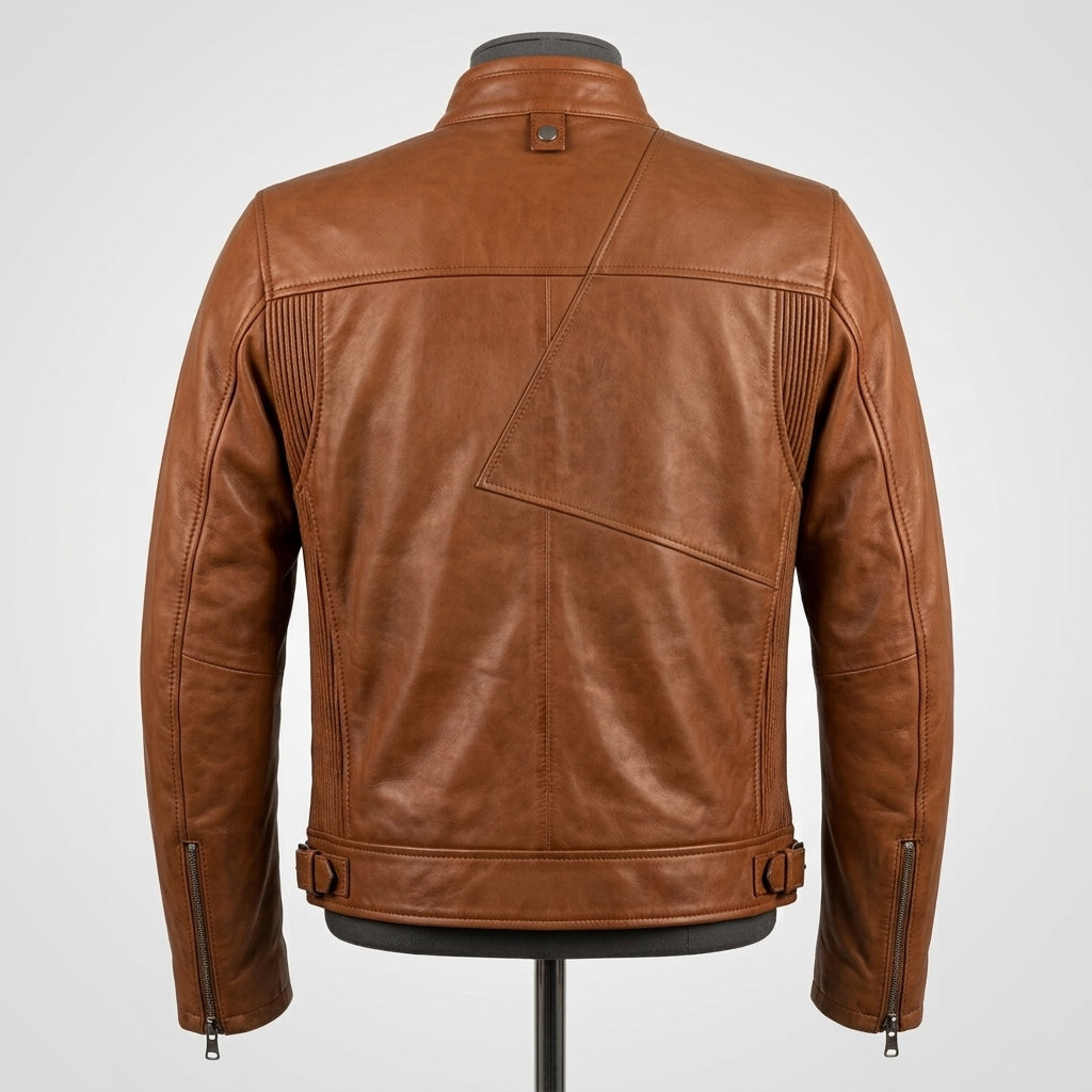 Mens Premium Lambskin Ergonomic Comfort Precision Biker | Cognac Brown  Movement | Performance Motorcycle Jacket