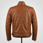 Mens Premium Lambskin Ergonomic Comfort Precision Biker | Cognac Brown  Movement | Performance Motorcycle Jacket
