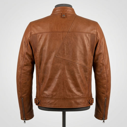 Mens Premium Lambskin Ergonomic Comfort Precision Biker | Cognac Brown  Movement | Performance Motorcycle Jacket
