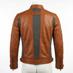Mens Premium Lambskin Neural Tech Smart Adaptive Biker | Cognac Temperature- Responsive | AI-Enhanced Motorcycle Jacket