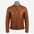 Mens Premium Lambskin Wrap-Around Construction Seamless Biker | Cognac  Comfort | Seamless Motorcycle Jacket