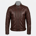 Mens Premium Lambskin Mahogany Warrior Brown Biker Jacket | Brown Powerful |  Warrior Spirit Motorcycle Gear
