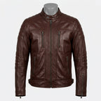 Mens Premium Lambskin Mahogany Warrior Brown Biker Jacket | Brown Powerful |  Warrior Spirit Motorcycle Gear