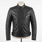 Mens Premium Lambskin Charcoal Night Rider Black Biker Jacket | Dark Black  Optimized | Night Riding Motorcycle Gear
