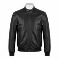 Mens Premium Lambskin Modular Zip-Off Sleeves Convertible Bomber | Black |  Vest Conversion Jacket