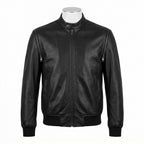 Mens Premium Lambskin Modular Zip-Off Sleeves Convertible Bomber | Black |  Vest Conversion Jacket