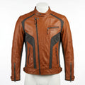 Mens Premium Lambskin Neural Tech Smart Adaptive Biker | Cognac Temperature- Responsive | AI-Enhanced Motorcycle Jacket