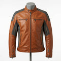 Mens Premium Lambskin Neural Tech Smart Adaptive Biker | Cognac Temperature- Responsive | AI-Enhanced Motorcycle Jacket