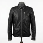 Mens Premium Vegan Leather-Alternative Cruelty-Free Biker | Black Ethical |  Luxury Motorcycle Jacket (No Animals)