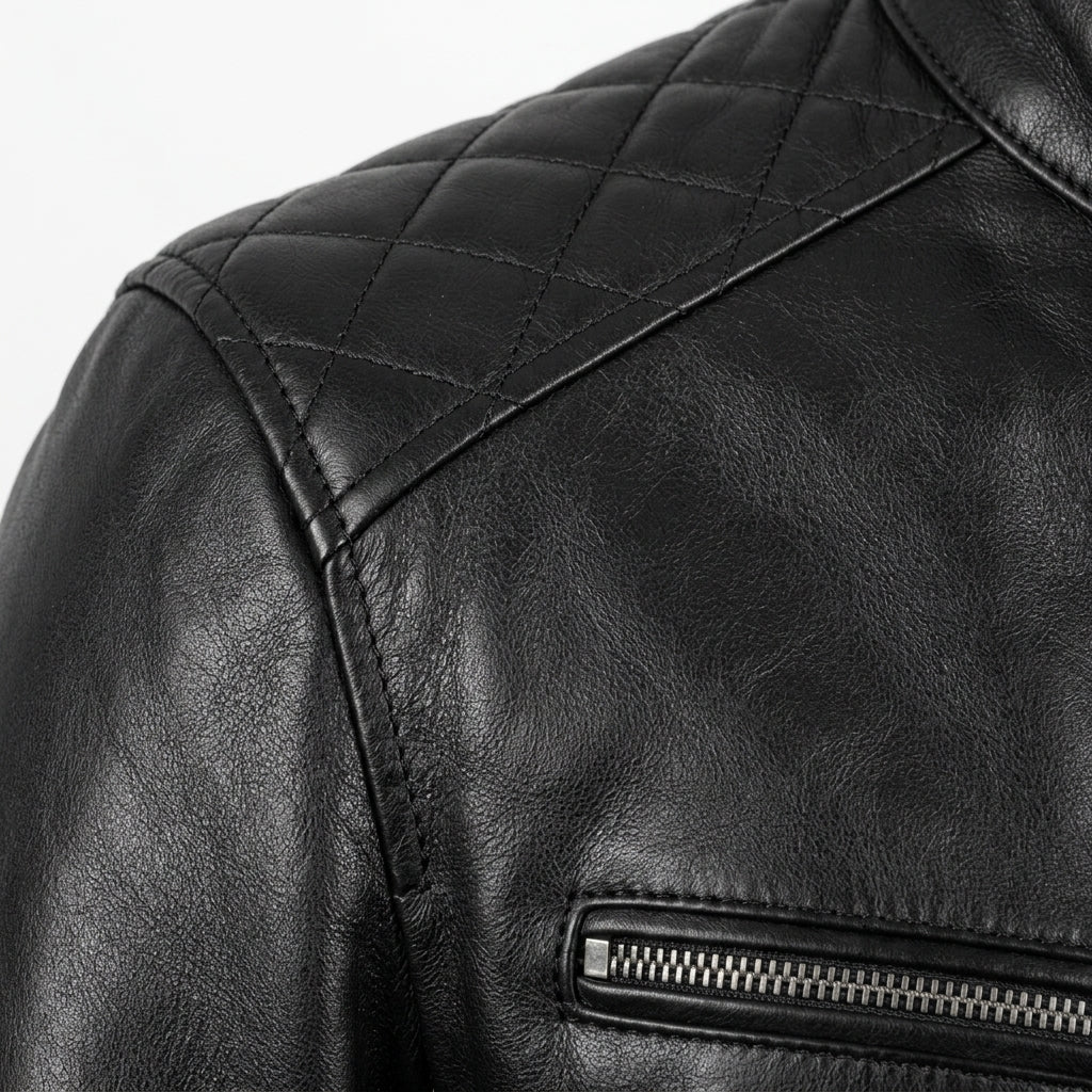 Mens Premium Lambskin Classic Black Motorcycle Biker Jacket | Jet Black  Timeless | Traditional Motorcycle Heritage