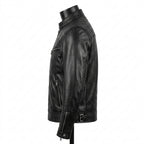 Mens Premium Lambskin Classic Black Motorcycle Biker Jacket | Jet Black  Timeless | Traditional Motorcycle Heritage