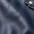 Womens Premium Lambskin Navy Blue Contemporary Power Biker Jacket | Deep Blue |  Power Motorcycle Fashion