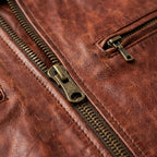 Mens Premium Lambskin Rust Red Heritage Biker Jacket | Rust Brown Vintage |  Authentic Motorcycle Heritage