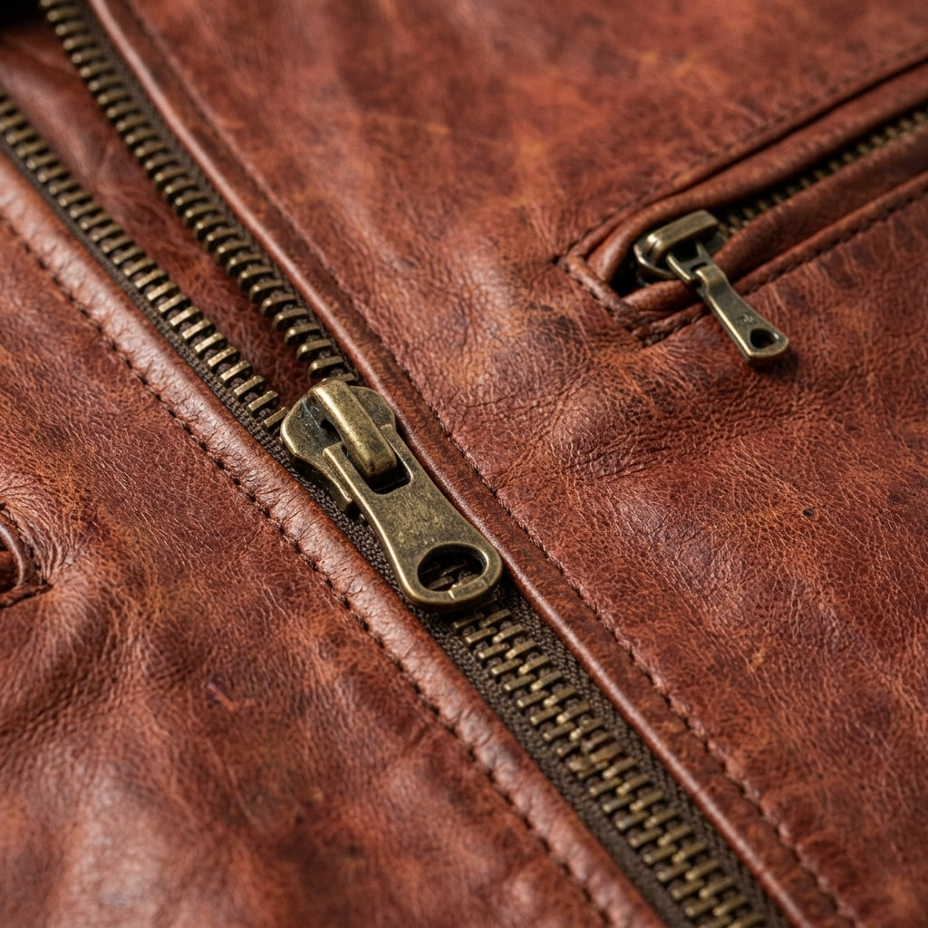 Mens Premium Lambskin Rust Red Heritage Biker Jacket | Rust Brown Vintage |  Authentic Motorcycle Heritage