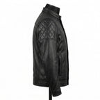 Mens Premium Lambskin Midnight Black Stealth Biker Jacket | Black Concealed  Hardware | Minimalist Aggressive Motorcycle Gear