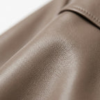 Womens Premium Lambskin Taupe Neutral Sophisticated Brown Trench Coat | Elegant  Neutral | Minimalist Luxury Fashion
