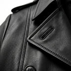 Womens Premium Lambskin Jet Black Classic Sophisticated Trench Coat | Timeless  Professional | Luxury Fashion Outerwear