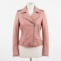 Womens Premium Lambskin Rose Blush Pink Feminine Power Biker Jacket | Bold Pink |  Feminine Power Motorcycle Fashion