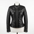 Womens Premium Lambskin Jet Black Classic Power Biker Jacket | Feminine Tailored |  Timeless Motorcycle Fashion
