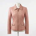 Womens Premium Lambskin Blush Pink Art Deco Feminine Jacket | Geometric Vintage |  Art Deco Fashion