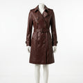 Womens Premium Lambskin Mahogany Deep Warm Burgundy Brown Trench Coat | Rich  Brown | Luxury Fashion Investment