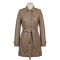 Womens Premium Lambskin Taupe Neutral Sophisticated Brown Trench Coat | Elegant  Neutral | Minimalist Luxury Fashion