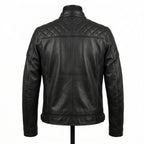 Mens Premium Lambskin Midnight Black Stealth Biker Jacket | Black Concealed  Hardware | Minimalist Aggressive Motorcycle Gear