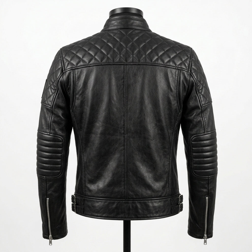 Mens Premium Lambskin Rebel Black Aggressive Biker Jacket | Black Bold Edge |  Rebellious Motorcycle Gear