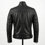 Mens Premium Lambskin Rebel Black Aggressive Biker Jacket | Black Bold Edge |  Rebellious Motorcycle Gear