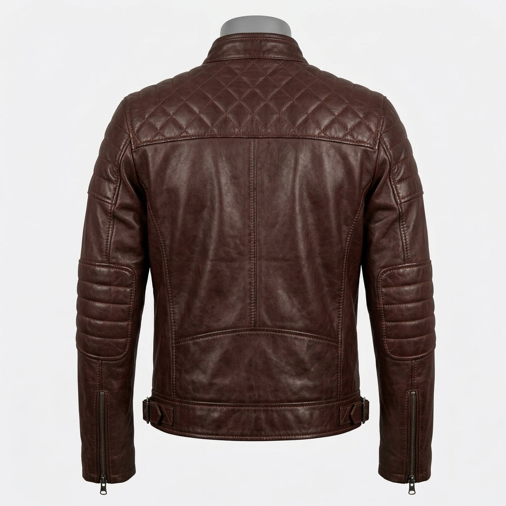 Mens Premium Lambskin Mahogany Warrior Brown Biker Jacket | Brown Powerful |  Warrior Spirit Motorcycle Gear