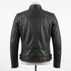 Mens Premium Lambskin Charcoal Night Rider Black Biker Jacket | Dark Black  Optimized | Night Riding Motorcycle Gear